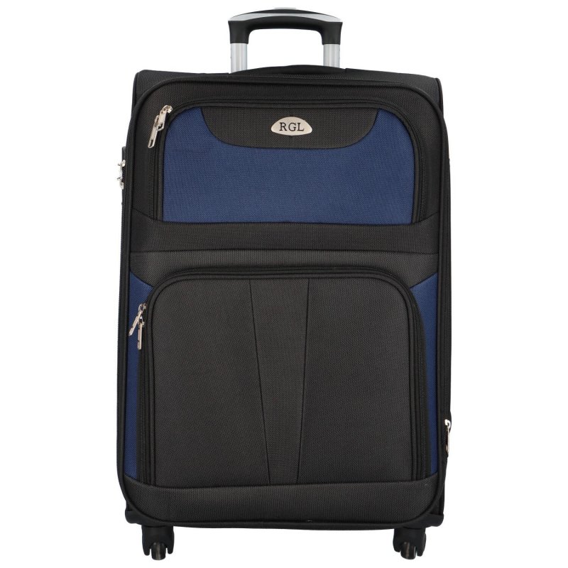 Cestovní látkový kufr Bellagio vel. M černý/modrý