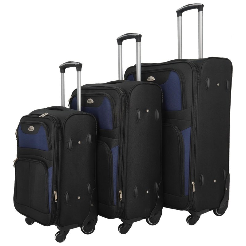 Sada cestovních látkových kufrů Bellagio, černá/modrá