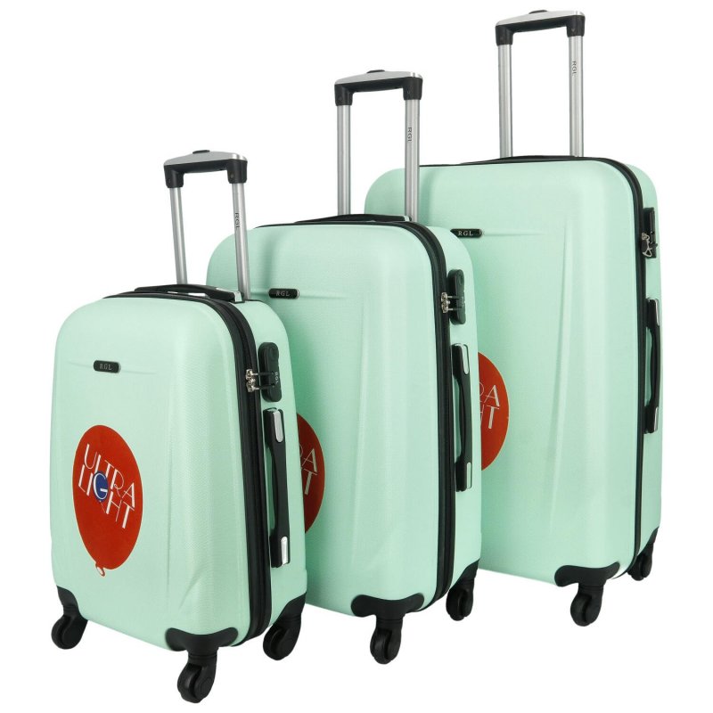 Sada cestovních kufrů Traveler světle zelená 3v1