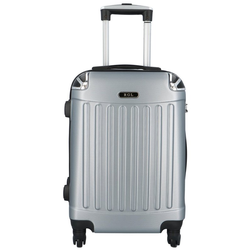 Cestovní kufr Carbon stříbrný vel. S