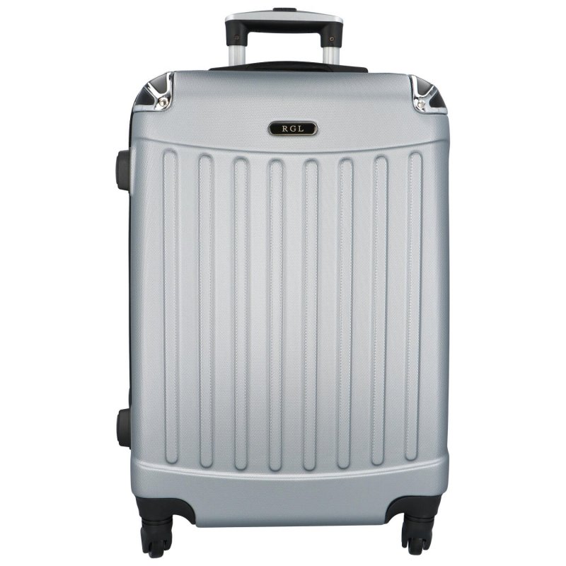 Cestovní kufr Carbon stříbrný vel. M