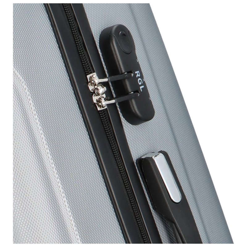 Cestovní kufr Carbon stříbrný vel. L