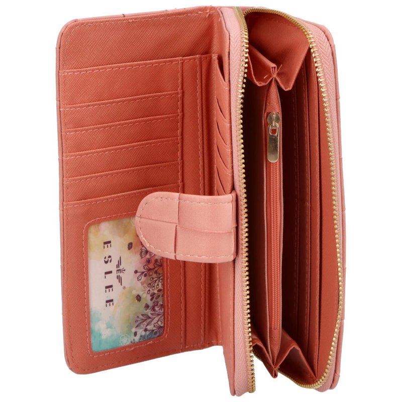 Zajímavá koženková peněženka Eslee Joxi, oranžová