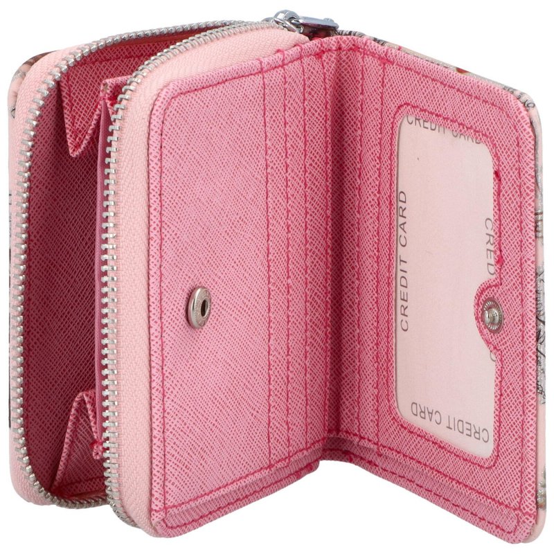Romantická koženková peněženka Eslee Rota, růžová
