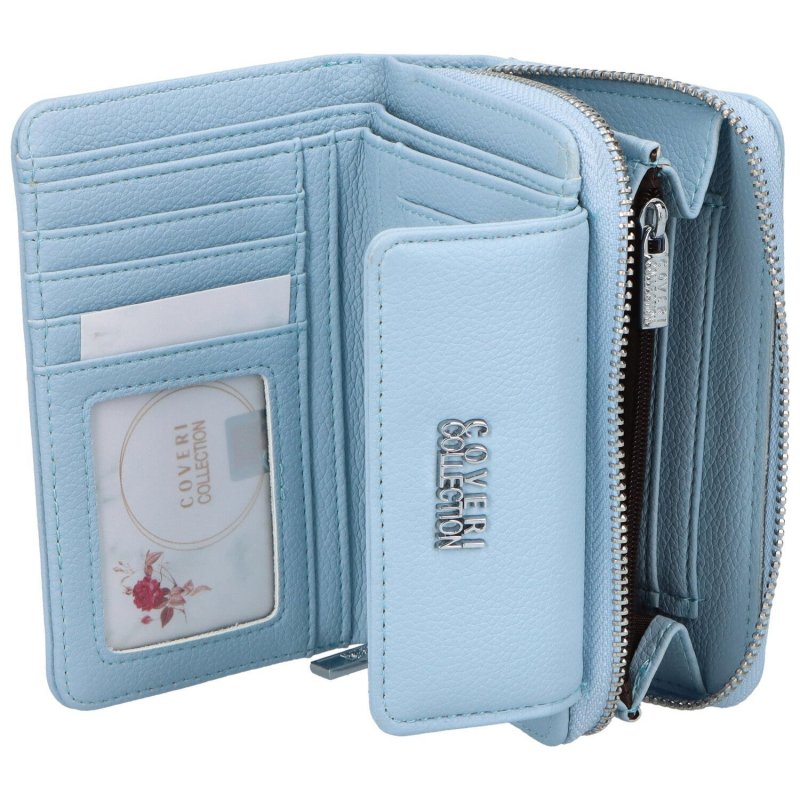 Trendová koženková peněženka Coveri Lope, světle modrá