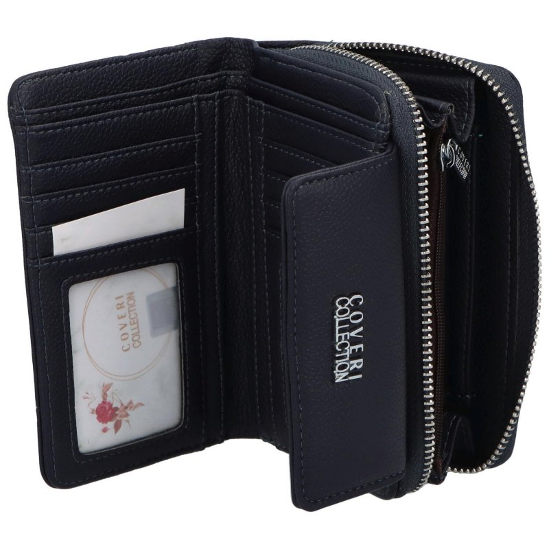 Trendová koženková peněženka Coveri Lope, tmavě modrá