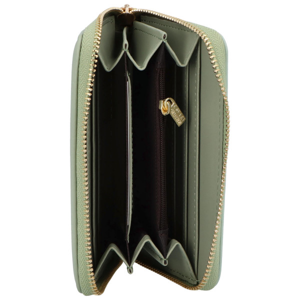 Menší dámská pouzdrová koženková peněženka Silvia, zelená