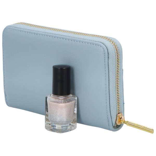 Menší dámská pouzdrová koženková peněženka Silvia, modrá