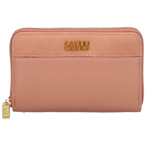Menší dámská pouzdrová koženková peněženka Silvia, růžová