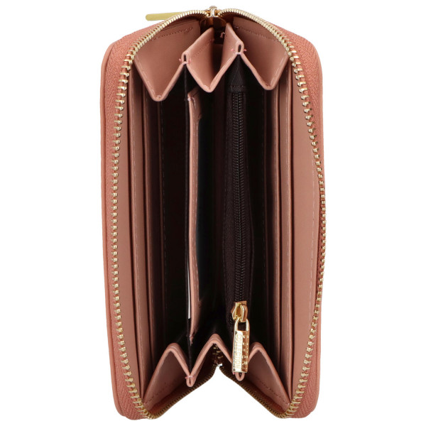 Menší dámská pouzdrová koženková peněženka Silvia, růžová