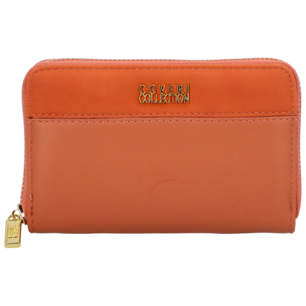 Menší dámská pouzdrová koženková peněženka Silvia, korálově červená