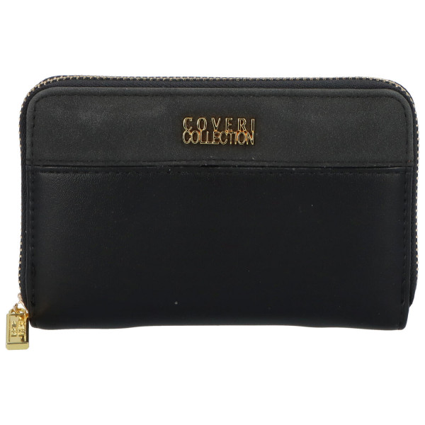 Menší dámská pouzdrová koženková peněženka Silvia, černá