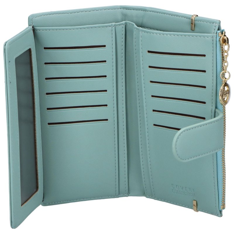 Designová dámská koženková peněženka Lusita, zelenomodrá