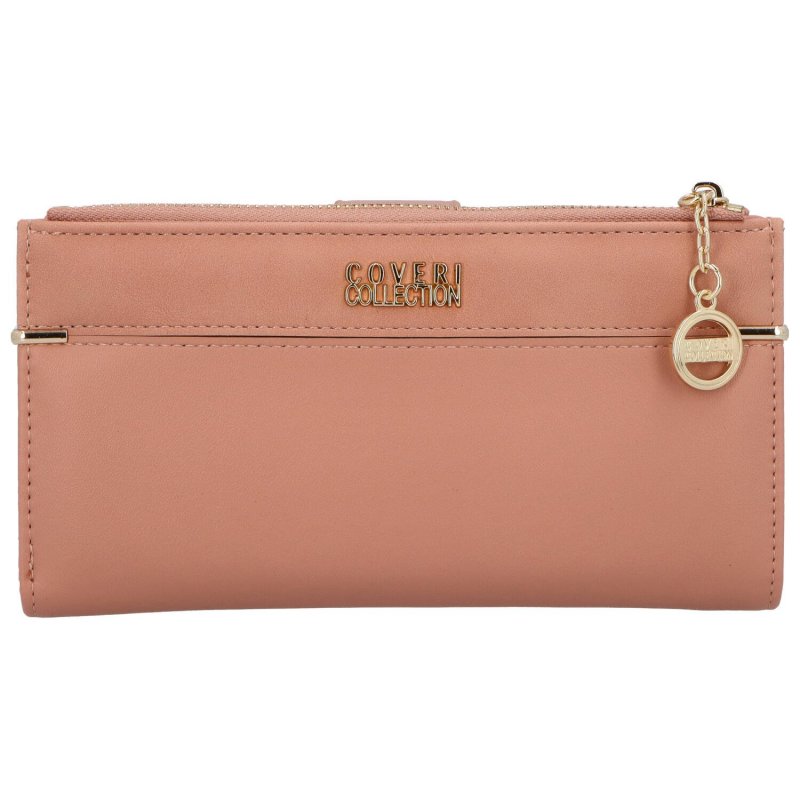 Designová dámská koženková peněženka Lusita, růžová