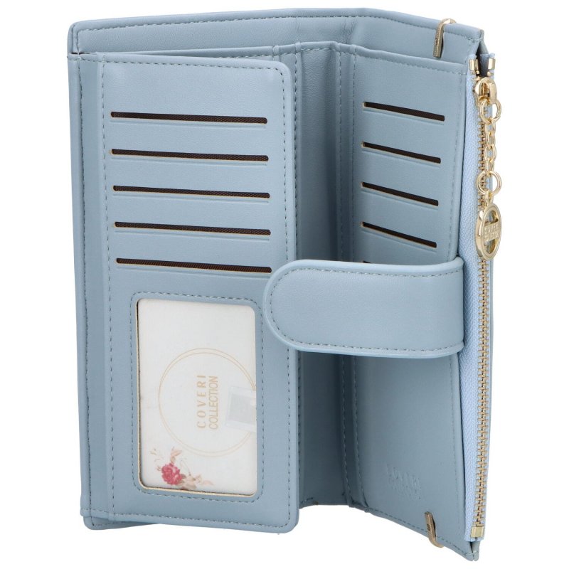 Designová dámská koženková peněženka Lusita, světle modrá