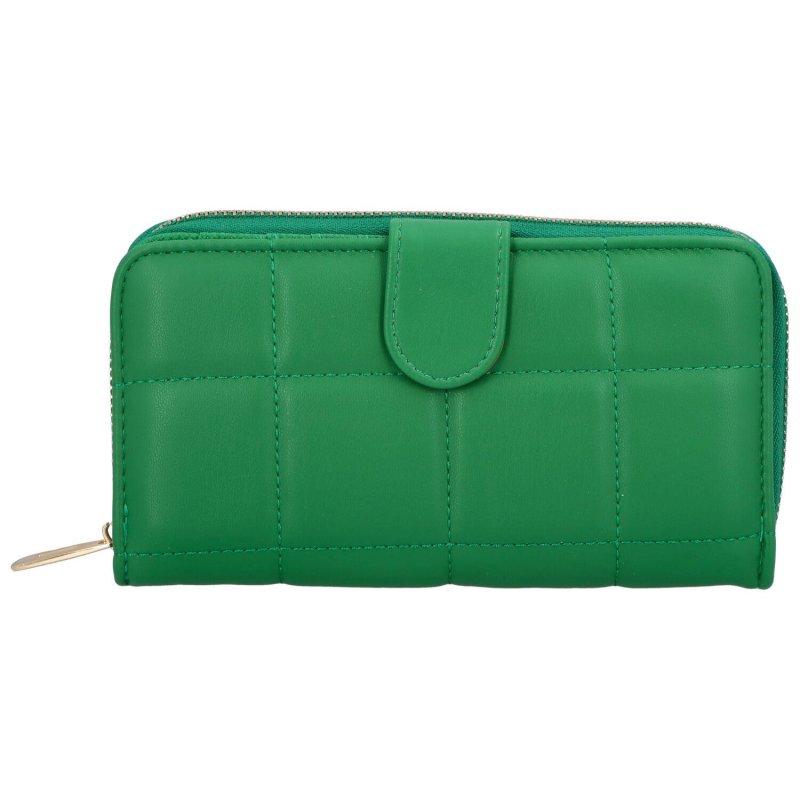 Větší dámská koženková peněženka s prošíváním Mellorii, zelená