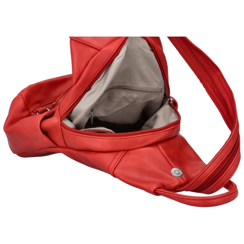 Módní dámský koženkový batůžek Bilance, červená