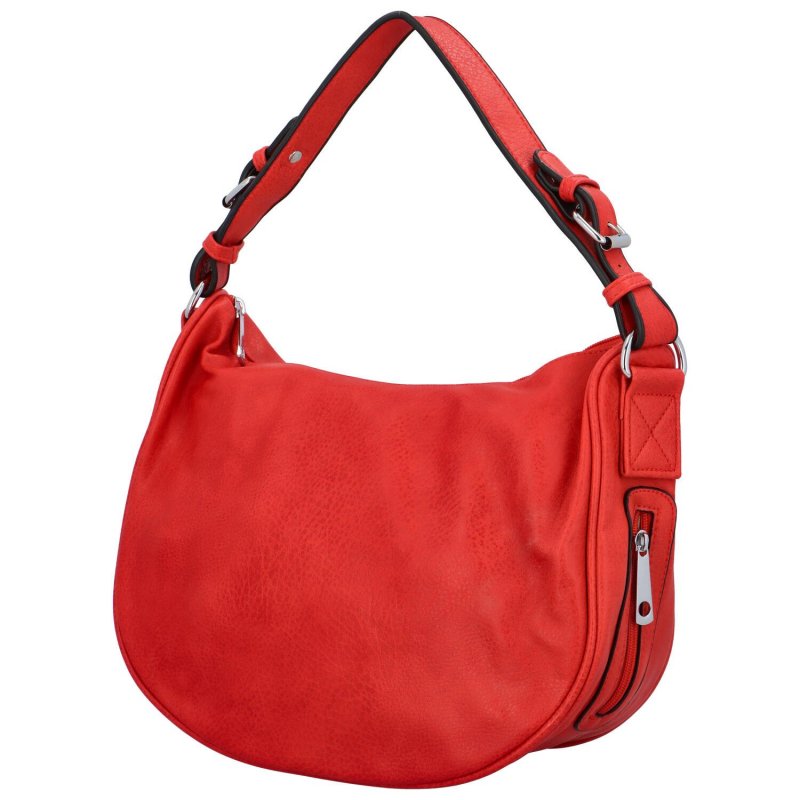 Příjemná dámská koženková kabelka na rameno Sula, červená
