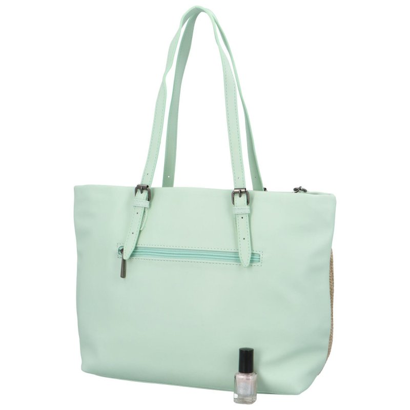 Letní dámská stylová kombinovaná kabelka Garbie, světle zelená