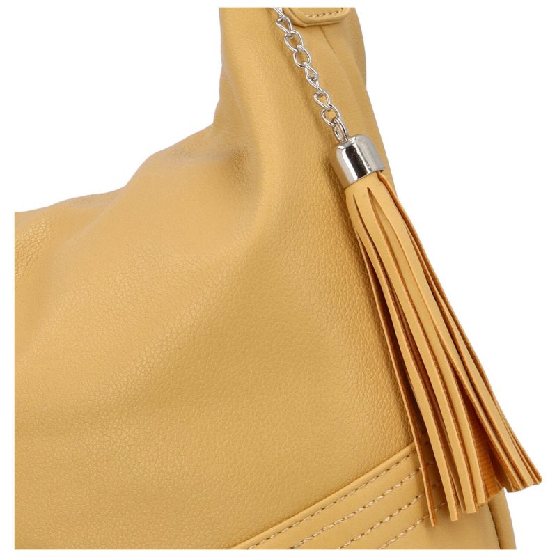 Příjemná dámská koženková kabelka na rameno Sinsay, žlutá
