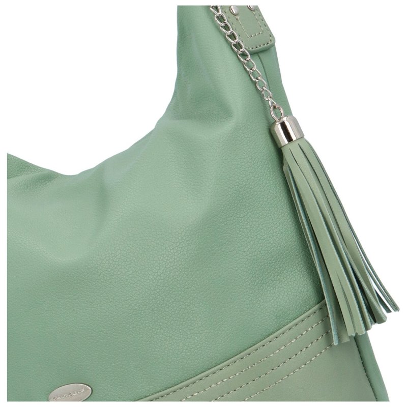 Příjemná dámská koženková kabelka na rameno Sinsay, světle zelená