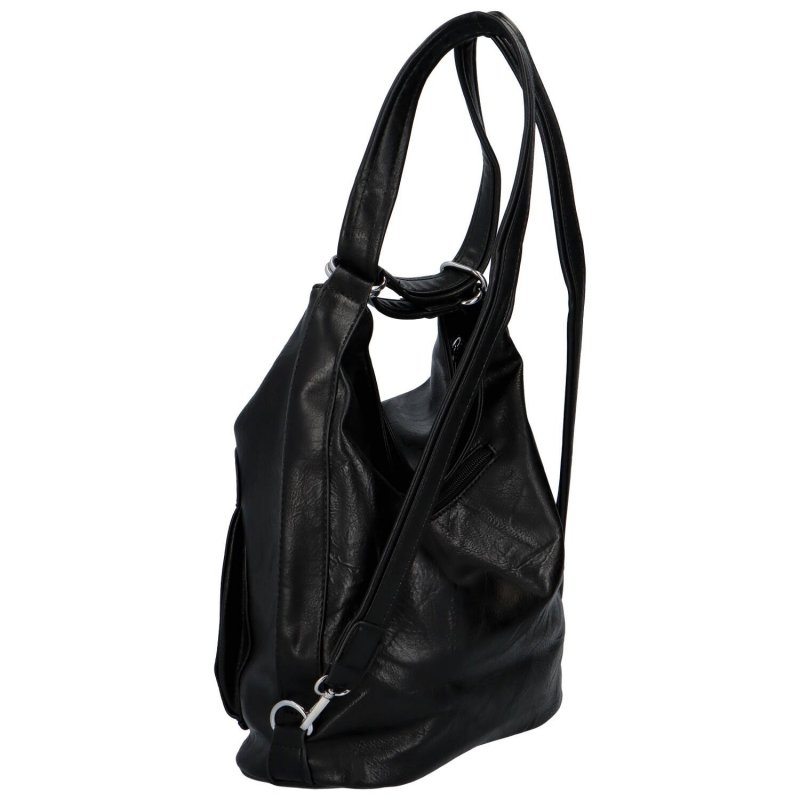 Dámská praktická koženková kabelka/batoh Milie, černá NEW