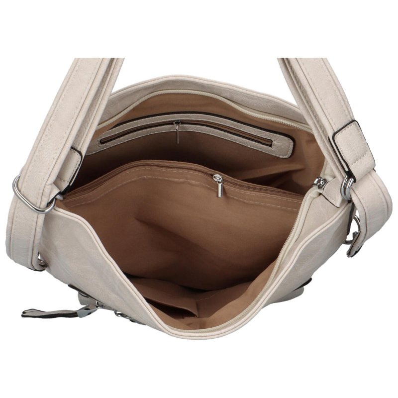 Dámská praktická koženková kabelka/batoh Milie, tmavší béžová NEW