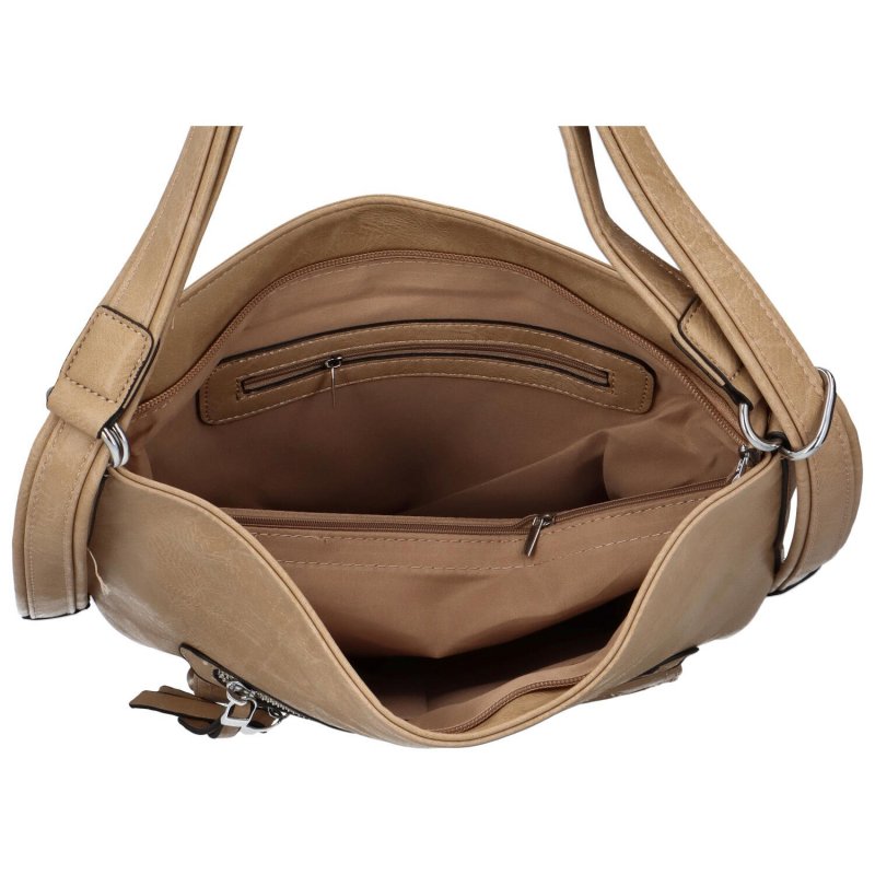 Dámská praktická koženková kabelka/batoh Milie, zemitá NEW