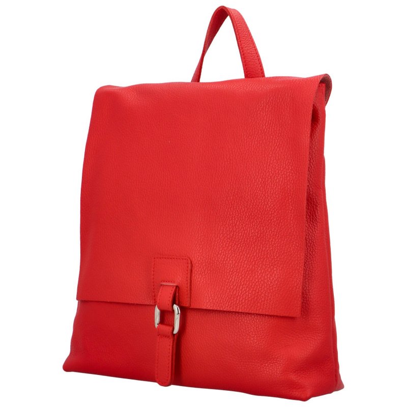 Dámský kožený kabelko batoh Semmy, červená