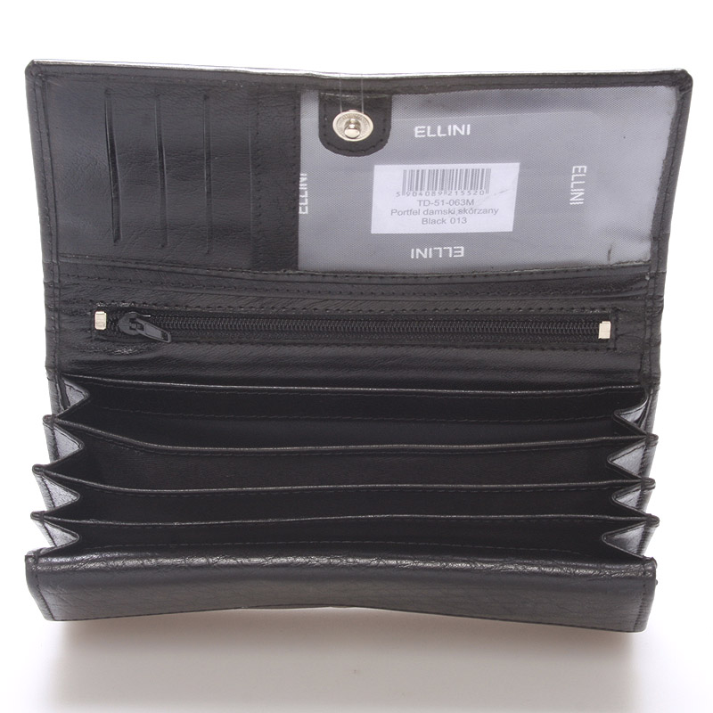 Dámská kožená černá peněženka Ellini NY