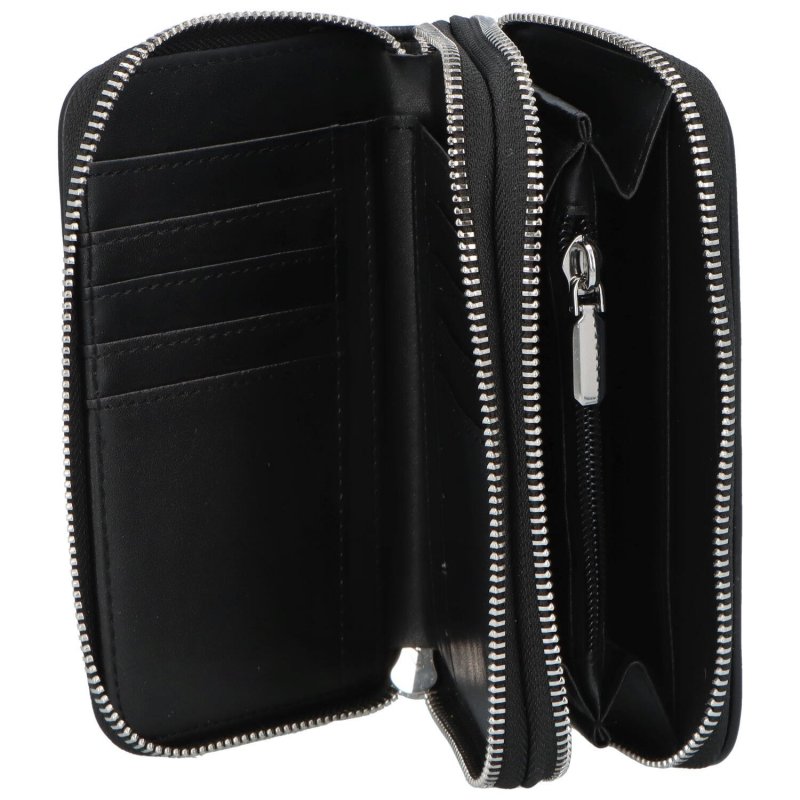 Příjemná dámská koženková peněženka se dvěma zipy Didi, černá