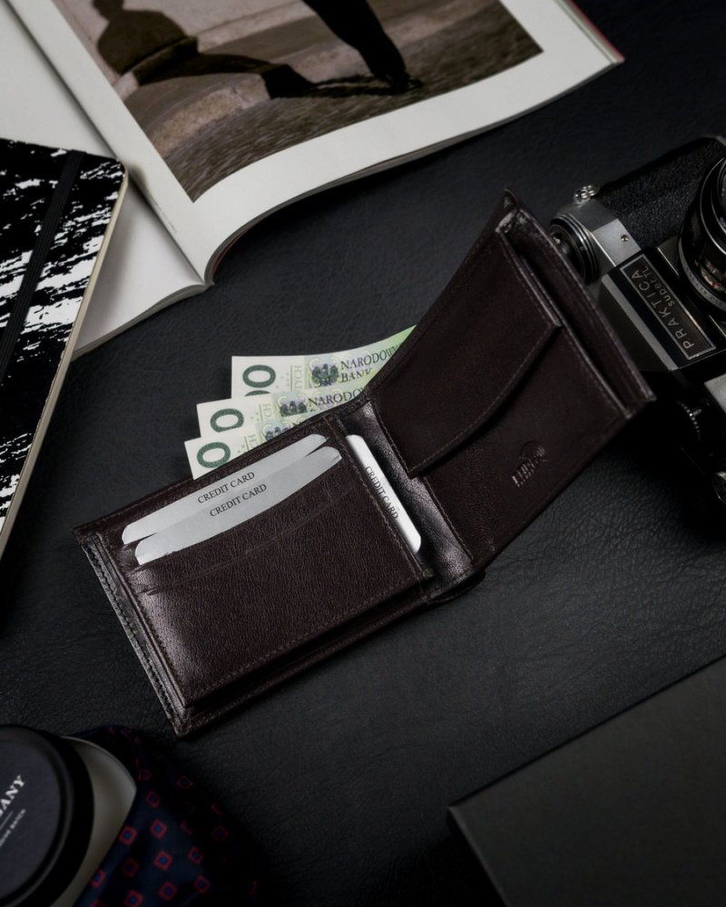 Trendová pánská kožená peněženka Truko, hnědá/černá