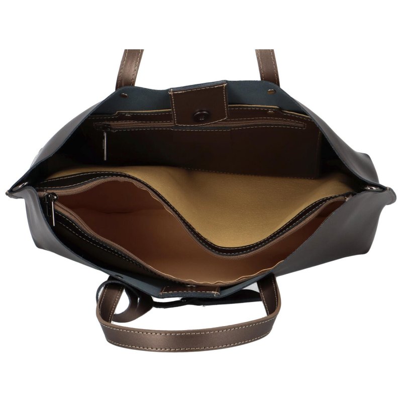 Dámská kožená kabelka do ruky Desideria, metalická bronz