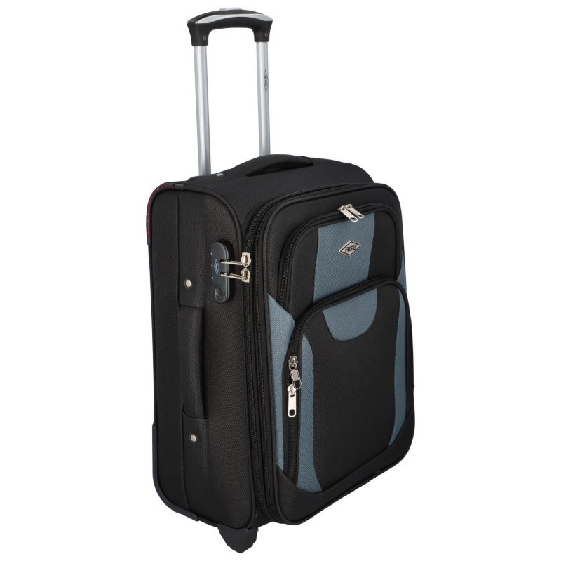 Cestovní kufr Amerika velikost S, černá-šedá