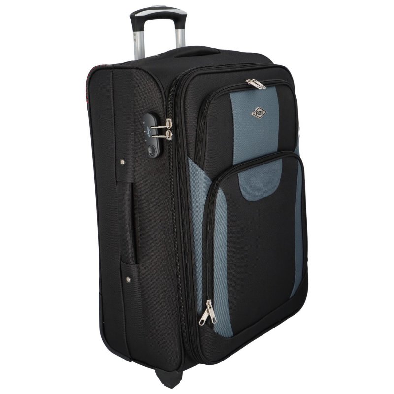 Cestovní kufr Amerika velikost M, černá-šedá