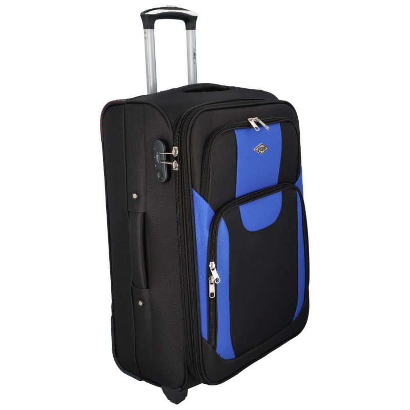 Cestovní kufr Asie velikost M, černá-modrá