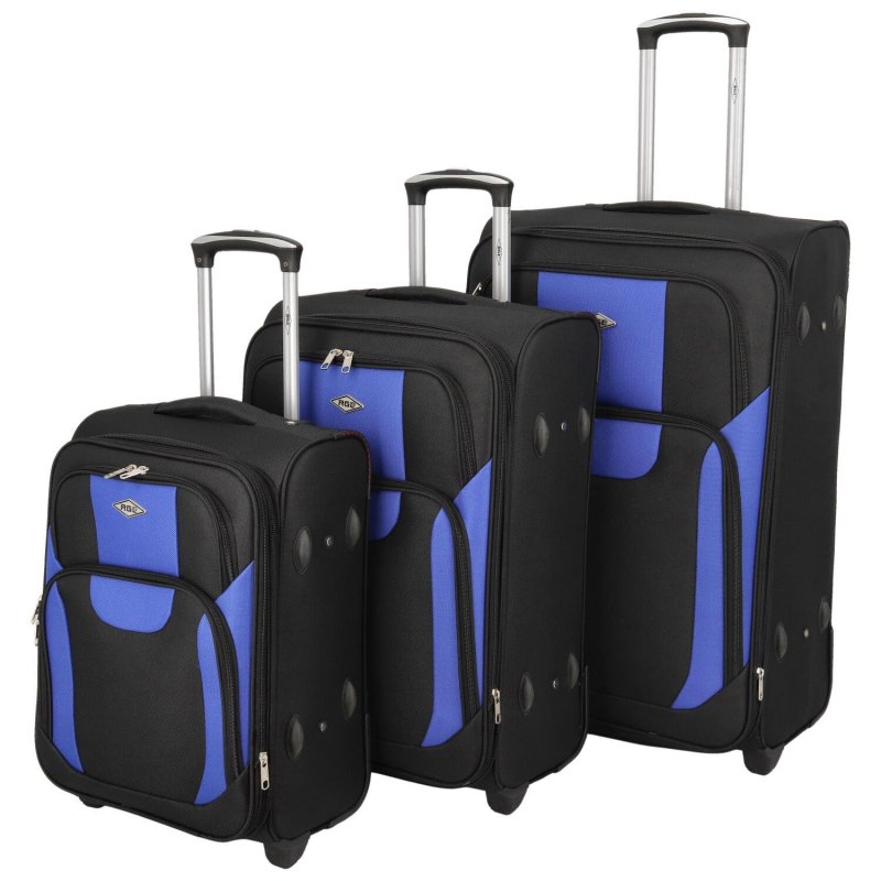 Cestovní kufr Asie SADA, černá-modrá
