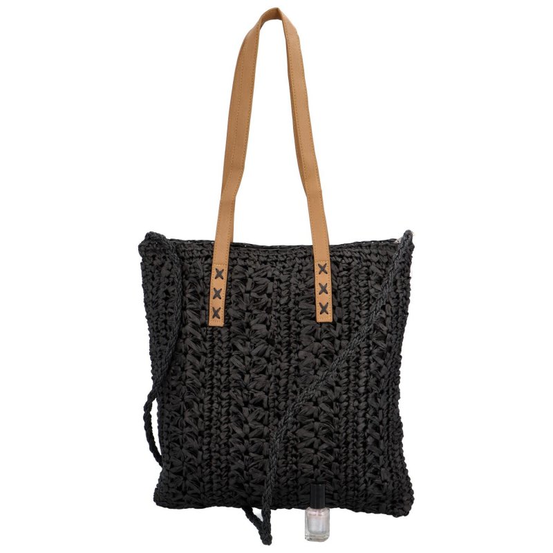 Trendy pletená letní dámská taška Summer City, černá