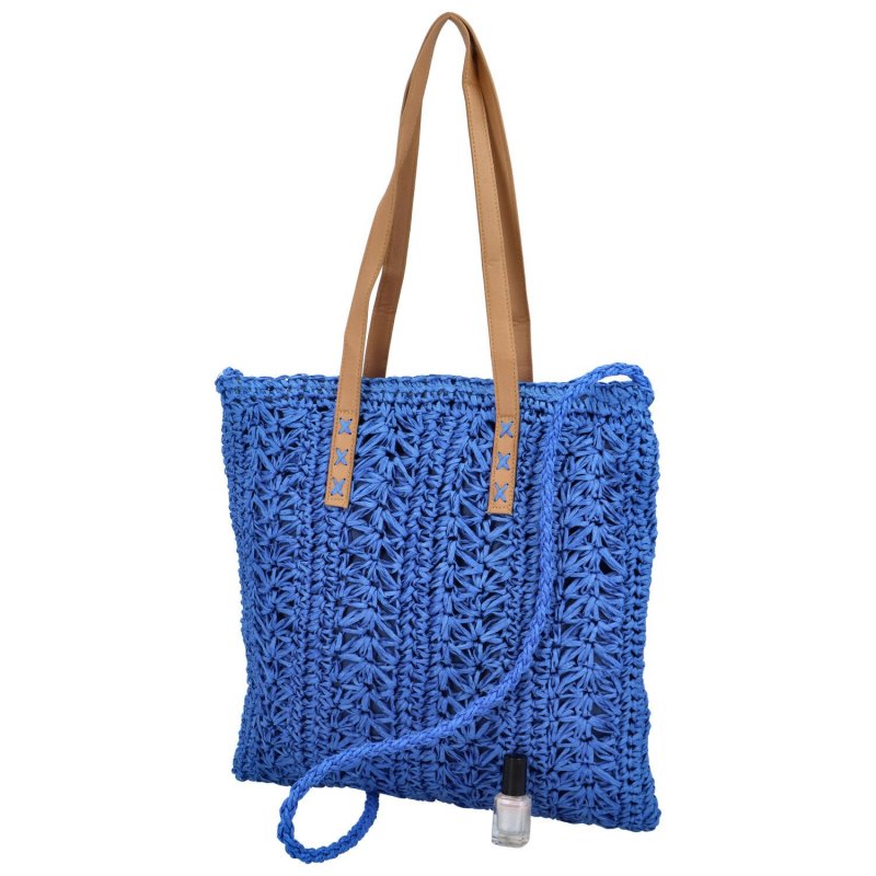 Trendy pletená letní dámská taška Summer City, modrá