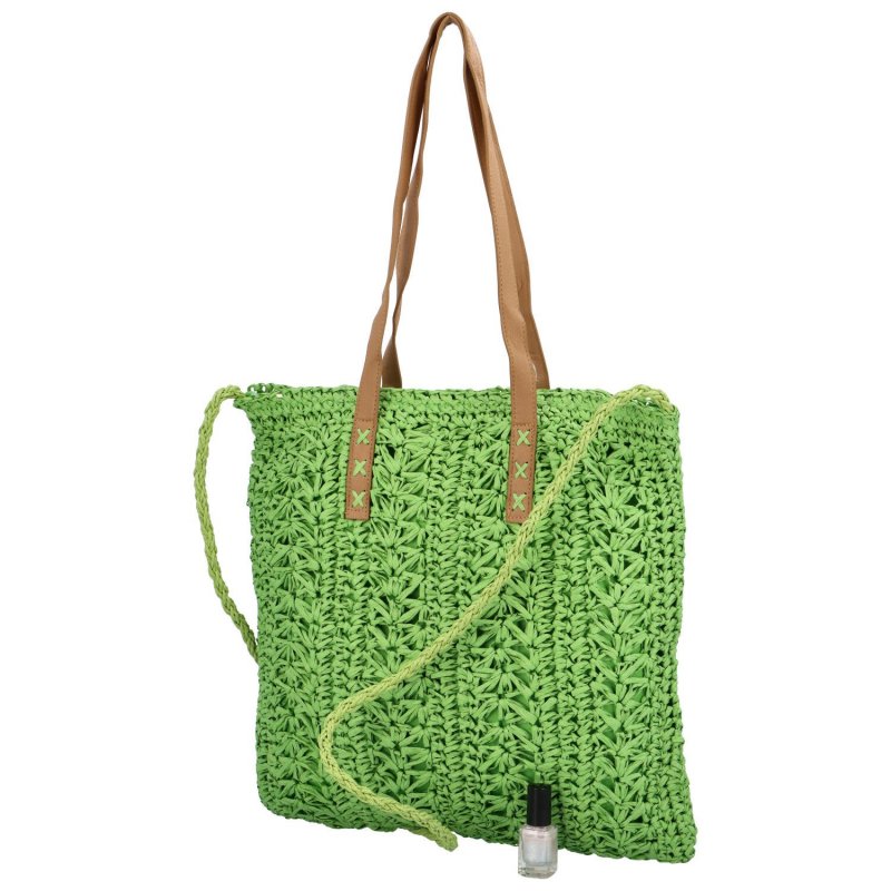 Trendy pletená letní dámská taška Summer City, zelená