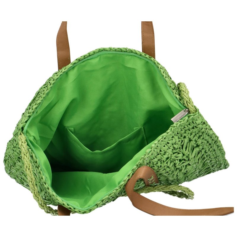 Trendy pletená letní dámská taška Summer City, zelená