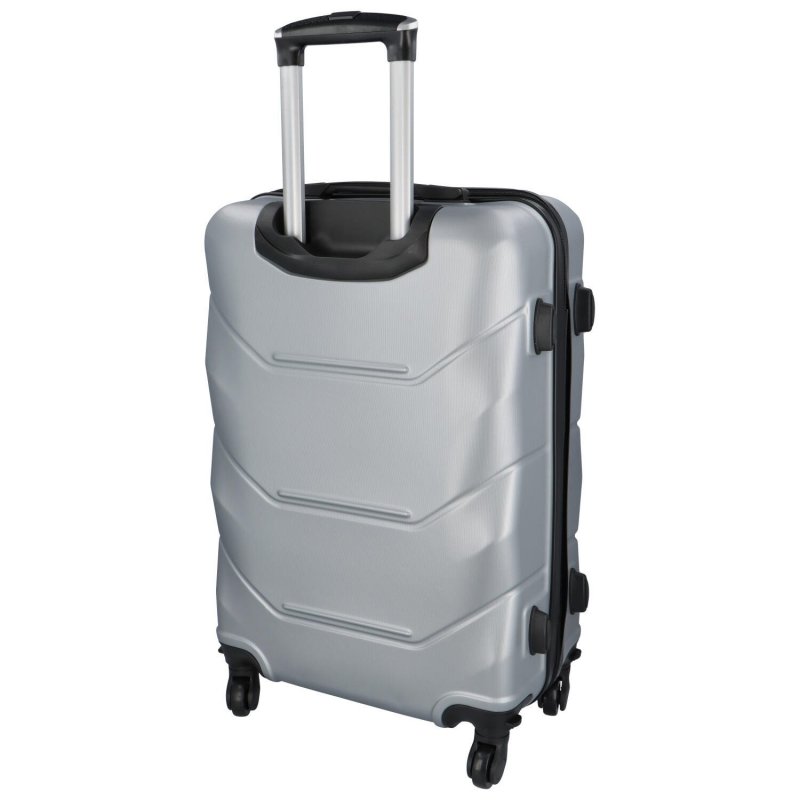 Cestovní plastový kufr Sonrado vel. XL, stříbrná