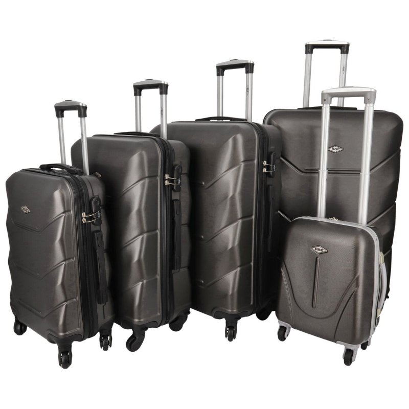 Pětidílná sada cestovních plastových kufrů Sonrado, tmavě šedá