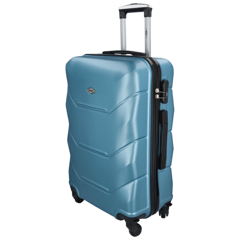 Cestovní plastový kufr Sonrado vel. M, metalická modrá