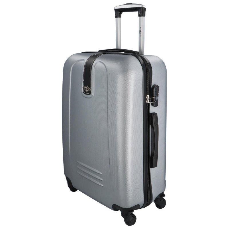 Plastový cestovní kufr Peek, stříbrná XL