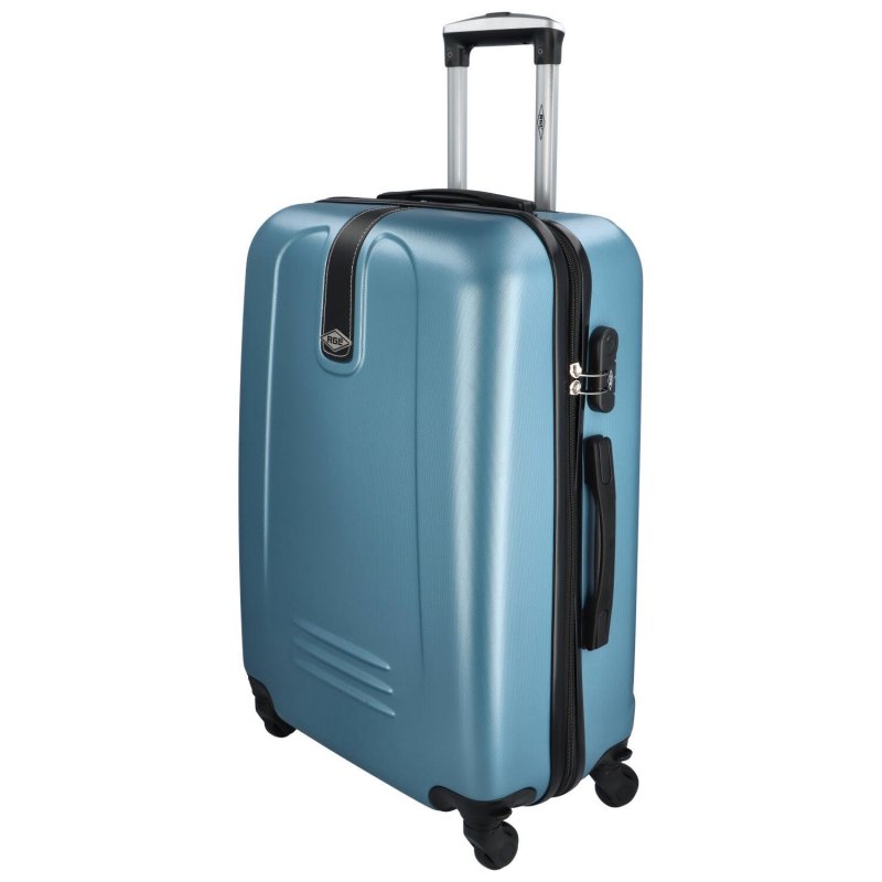 Plastový cestovní kufr Peek, metalická modrá L