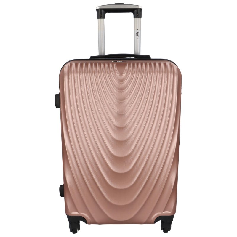Cestovní kufr Travel Rose, růžová/zlatá M