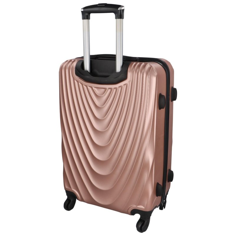 Cestovní kufr Travel Rose, růžová/zlatá M