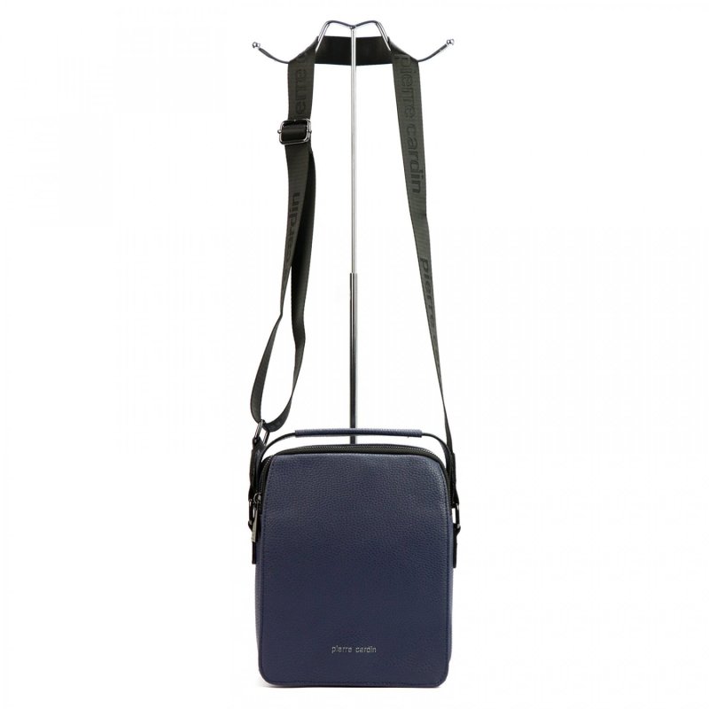 Luxusní pánská koženková taška Kvopl, tmavě modrá