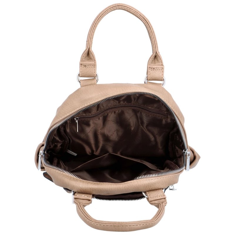 Malý módní dámský koženkový kabelko/batůžek Arianna, zemitá